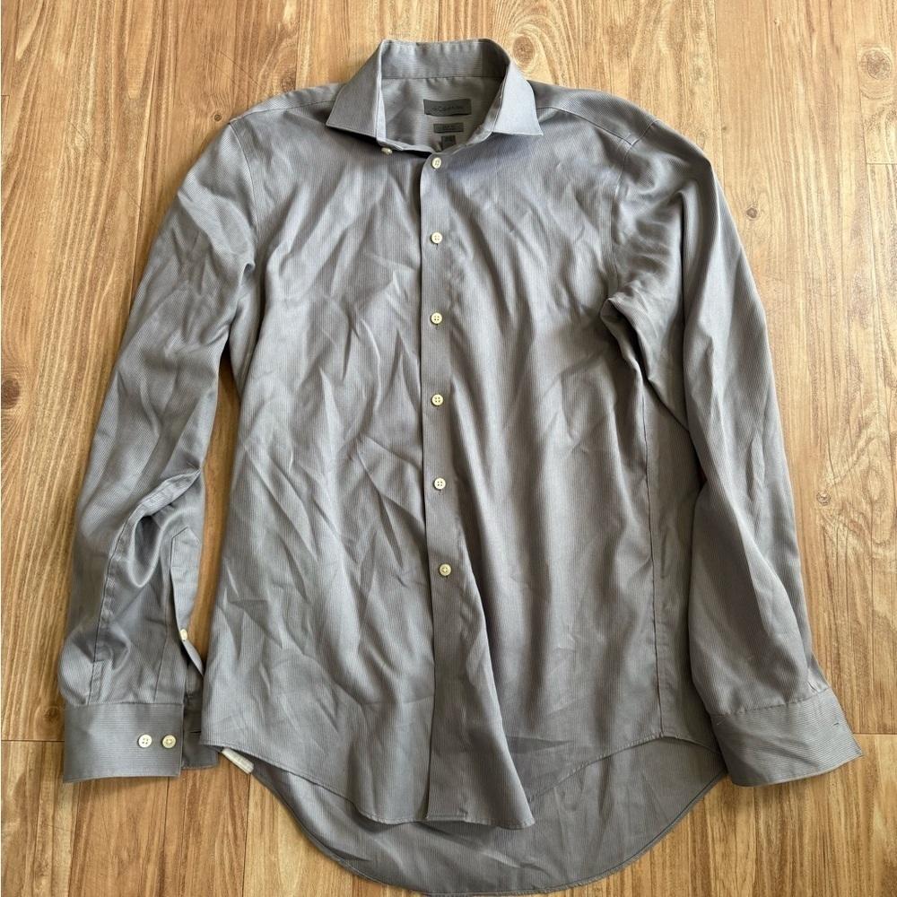 Men's Calvin Klein Gray/Black Dress Shirt